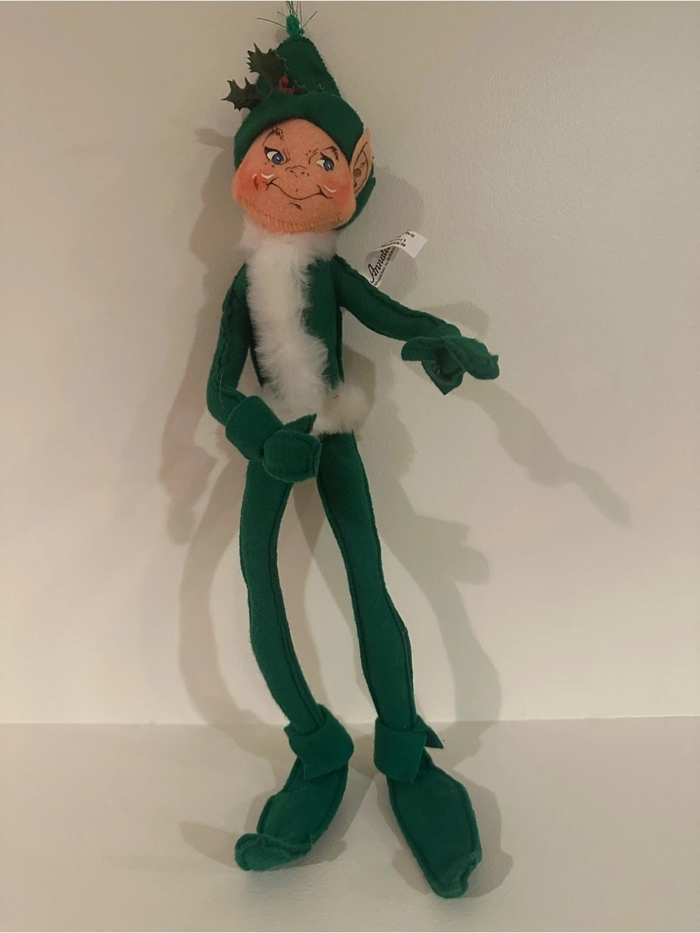 2002 Annalee Green Plush Elf Doll